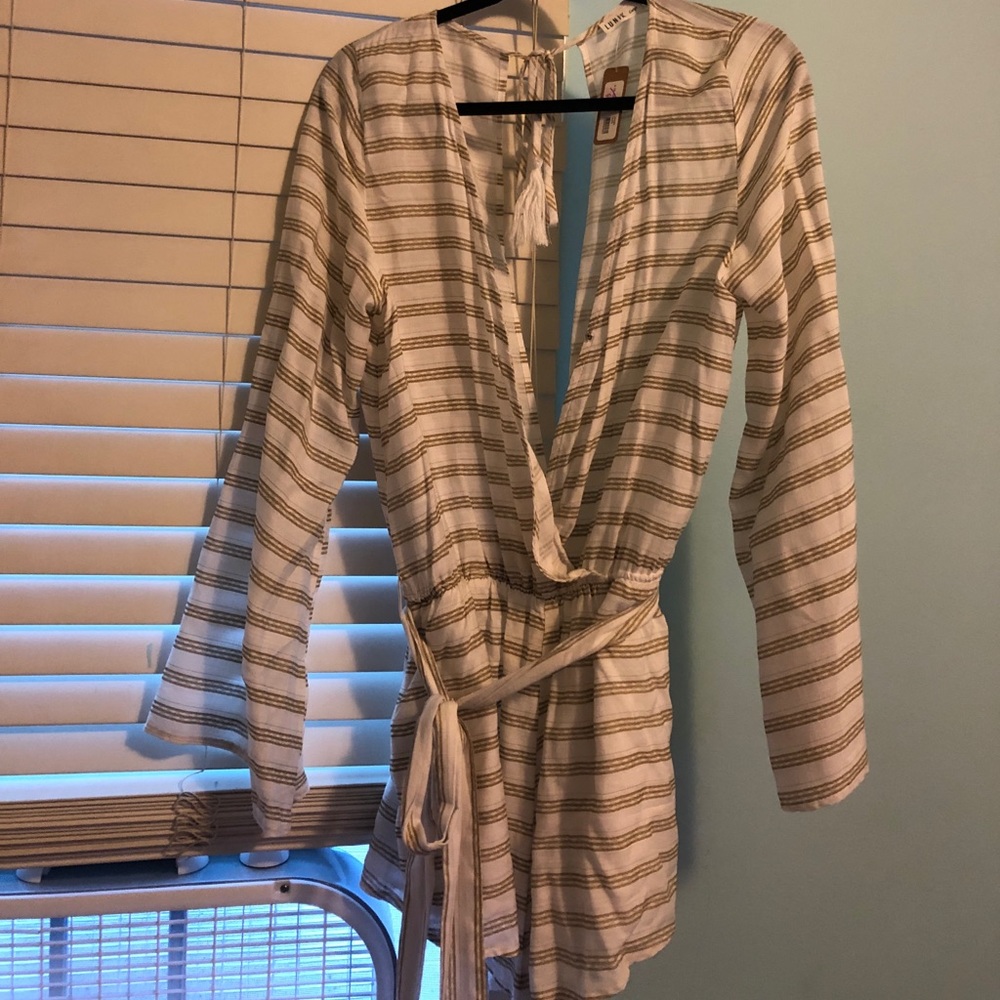 Lunik Striped Romper with Bell Sleeve